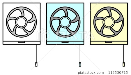 透過在家庭廚房中旋轉風扇來提供通風的通風扇的插圖 113530715
