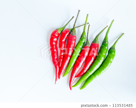 Fresh red chili and space for text on background Fresh red chili and space for text on background 113531485