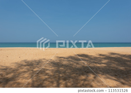 Beautiful beach and blue sky background at Thai muang beach. 113531526