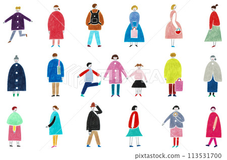 Men and women of all ages in various poses 113531700