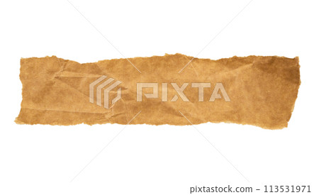 Brown Cardboard paper piece isolated on white background Brown Cardboard paper piece isolated on white background 113531971