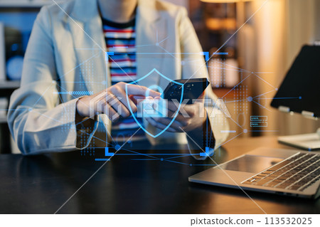 Network security system. Personal Data information on Tablet.Information and cyber security Technology Services. Cybersecurity and business data. Network security system. Personal Data information on Tablet.Information and cyber security Technology Services. Cybersecurity and business data. 113532025