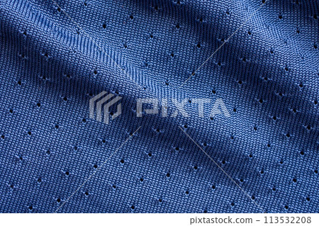 Blue sports clothing fabric football shirt jersey texture Blue sports clothing fabric football shirt jersey texture 113532208