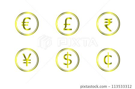 6 個黃金貨幣符號 113533312