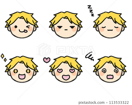 Bangs and various facial expressions set 113533322