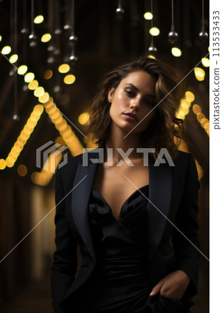 Elegance beautiful woman in business suit, tuxedo for wedding, blending professionalism with timeless bridal chic, embodying grace, style, sophistication for stunning celebration or meeting Elegance beautiful woman in business suit, tuxedo for wedding, blending professionalism with timeless bridal chic, embodying grace, style, sophistication for stunning celebration or meeting 113533433