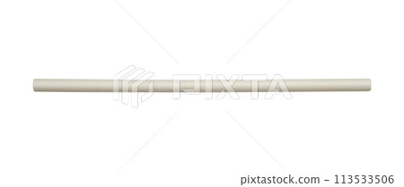 Biodegradable eco friendly white paper drinking straw isolated on white background 113533506