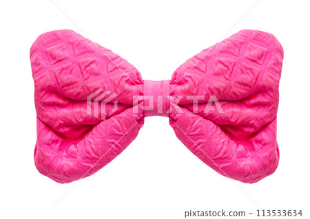 pink gift bow isolated on white background pink gift bow isolated on white background 113533634