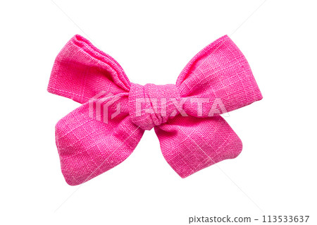 pink gift bow isolated on white background pink gift bow isolated on white background 113533637