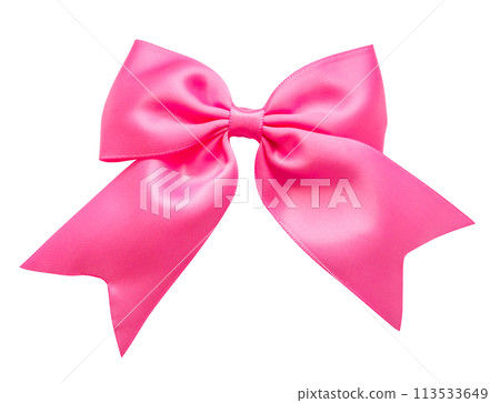 pink gift bow isolated on white background 113533649