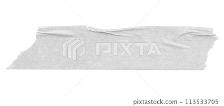 White adhesive paper tape isolated on white background White adhesive paper tape isolated on white background 113533705