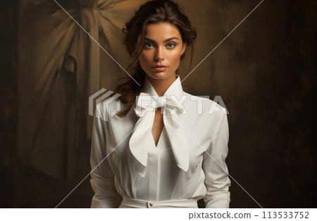 Elegance beautiful woman in business suit, tuxedo for wedding, blending professionalism with timeless bridal chic, embodying grace, style, sophistication for stunning celebration or meeting Elegance beautiful woman in business suit, tuxedo for wedding, blending professionalism with timeless bridal chic, embodying grace, style, sophistication for stunning celebration or meeting 113533752