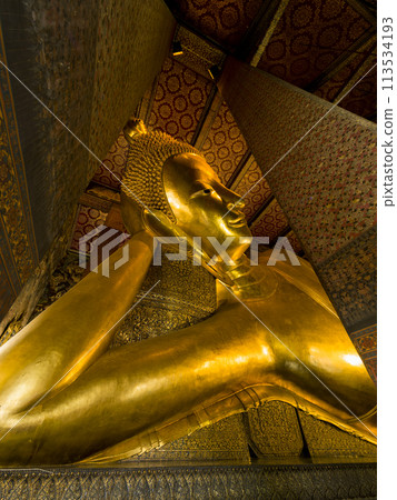 Reclining Buddha at Wat Pho, Bangkok, Thailand Reclining Buddha at Wat Pho, Bangkok, Thailand 113534193