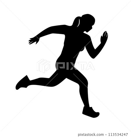 Running Woman silhouette Running Woman silhouette 113534247