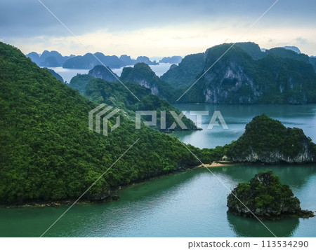 View of Halong Bay from the top of Ti Top Island, Vietnam / Ha Long Bay, Vietnam View of Halong Bay from the top of Ti Top Island, Vietnam / Ha Long Bay, Vietnam 113534290