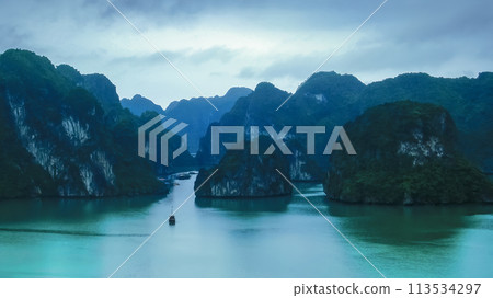 View of Halong Bay from the top of Ti Top Island, Vietnam / Ha Long Bay, Vietnam 113534297