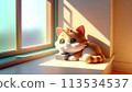A cat posing by the window 113534537