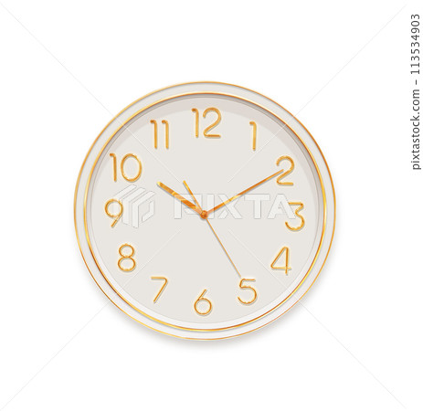 Modern wall clock isolated on white background 113534903