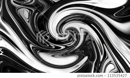 Monochrome Swirl Abstraction. Generative AI	 113535427