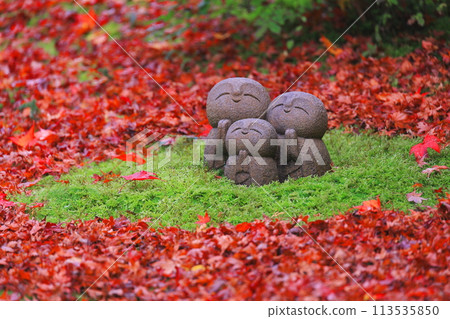 Jizo sitting on moss Jizo sitting on moss 113535850