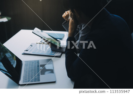 Business Documents, Auditor businesswoman checking searching document legal prepare paperwork or report for analysis TAX time,accountant Documents data contract partner deal in workplace office 113535947