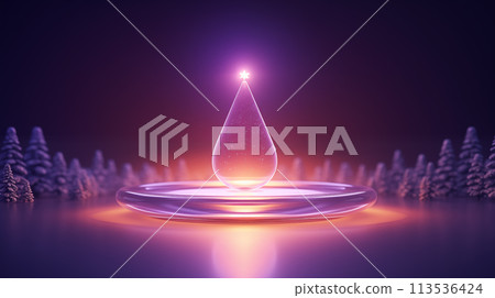 一个漂亮的水晶圣诞树3D场景素材 113536424