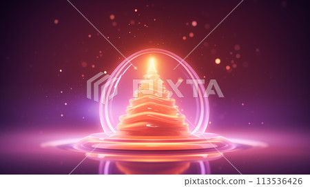 一个漂亮的水晶圣诞树3D场景素材 113536426