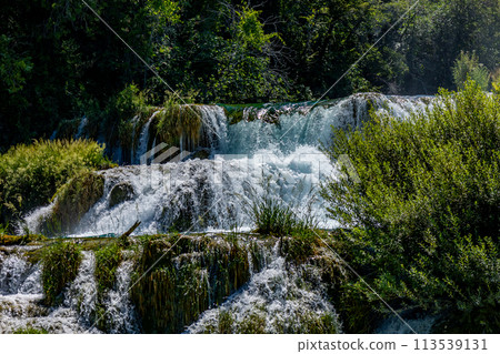 Waterfalls Krka, Croatia. Natural Waterfalls. Krka National Park, Croatia Waterfalls Krka, Croatia. Natural Waterfalls. Krka National Park, Croatia 113539131