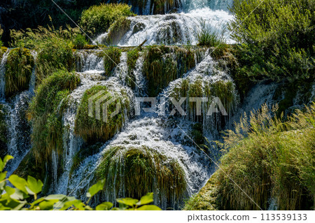 Waterfalls Krka, Croatia. Natural Waterfalls. Krka National Park, Croatia Waterfalls Krka, Croatia. Natural Waterfalls. Krka National Park, Croatia 113539133