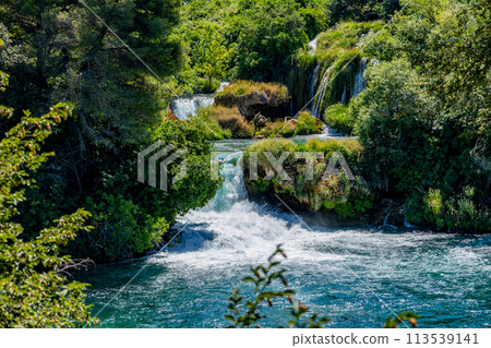 Waterfalls Krka, Croatia. Natural Waterfalls. Krka National Park, Croatia Waterfalls Krka, Croatia. Natural Waterfalls. Krka National Park, Croatia 113539141