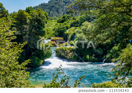 Waterfalls Krka, Croatia. Natural Waterfalls. Krka National Park, Croatia 113539143