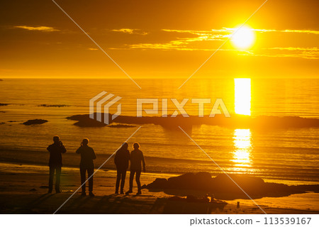 Seascape at midnight sun on Andoya, Norway Seascape at midnight sun on Andoya, Norway 113539167