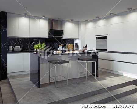 modern kitchen interior. modern kitchen interior. 113539178