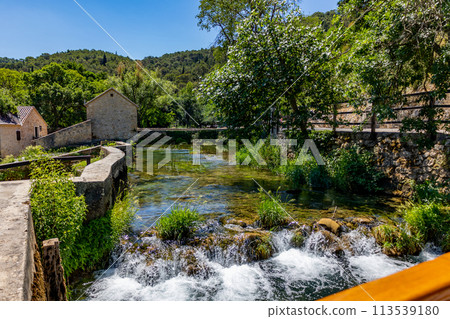 Waterfalls Krka, Croatia. Natural Waterfalls. Krka National Park, Croatia Waterfalls Krka, Croatia. Natural Waterfalls. Krka National Park, Croatia 113539180