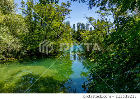 Waterfalls Krka, Croatia. Natural Waterfalls. Krka National Park, Croatia 113539213