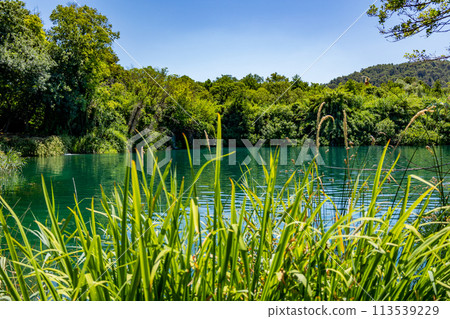 Waterfalls Krka, Croatia. Natural Waterfalls. Krka National Park, Croatia 113539229