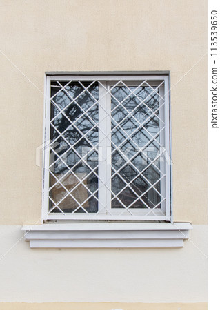 Grid on the window of moaning home Grid on the window of moaning home 113539650