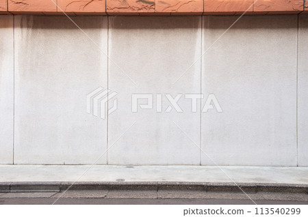 street wall background ,Industrial background, empty grunge urban street with warehouse brick wall 113540299