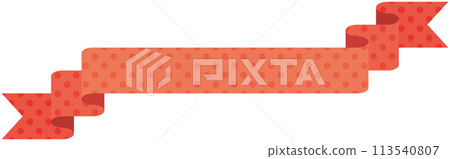Simple ribbon illustration with polka dot pattern 8 (red) 113540807