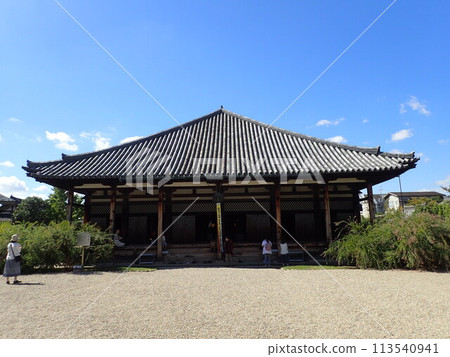 Gangoji Temple is a Shingon Buddhist temple in Nara City, Nara Prefecture, which was relocated from Hokko-ji Temple (Asuka-dera Temple), the oldest full-scale Buddhist temple in Japan. Gangoji Temple is a Shingon Buddhist temple in Nara City, Nara Prefecture, which was relocated from Hokko-ji Temple (Asuka-dera Temple), the oldest full-scale Buddhist temple in Japan. 113540941