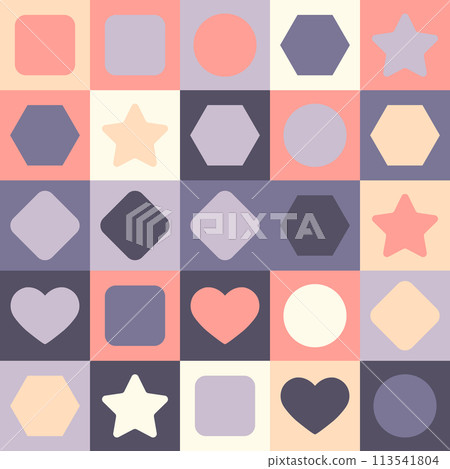 Seamless pattern of geometric shapes. Color template for creative design, covers, posters, banners, clothing, interior, wallpaper and design ideas 113541804