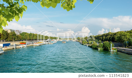 Wide river Seine in Paris Wide river Seine in Paris 113541823