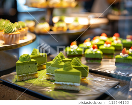 Matcha sweets buffet 113544163
