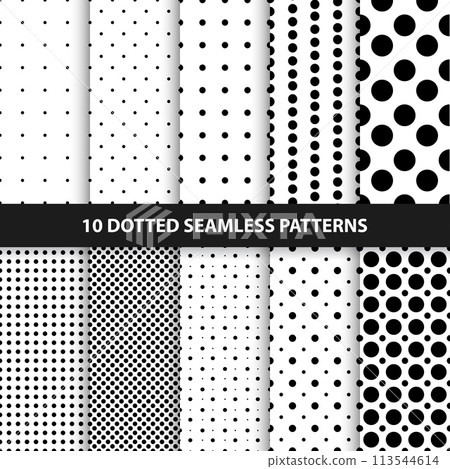 Collection of seamless dotted patterns. Collection of seamless dotted patterns. 113544614