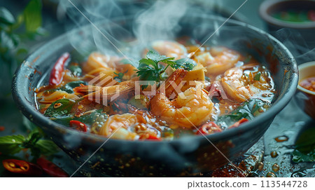 Tom yum kung. Thai food concept. Asian food concept. 113544728