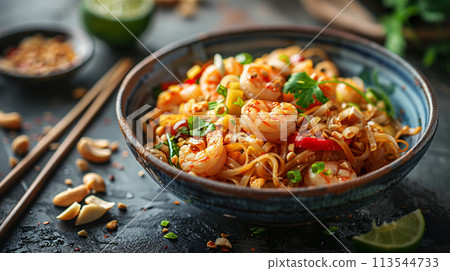 Pad thai. Thai food concept. Pad thai. Thai food concept. 113544733