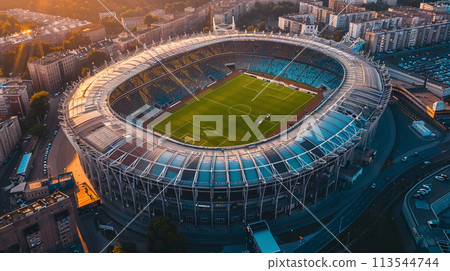 A big football stadium. Aerial view. A big football stadium. Aerial view. 113544744