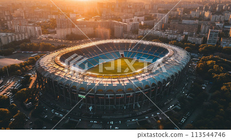A big football stadium. Aerial view. A big football stadium. Aerial view. 113544746