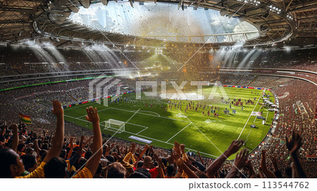 Football, there are cheerleaders filling the football field. Football, there are cheerleaders filling the football field. 113544762