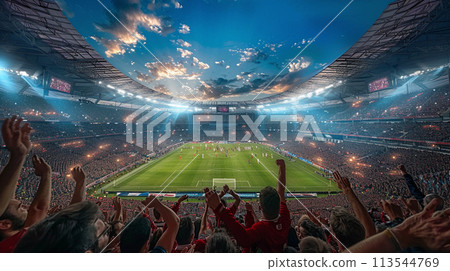 Football, there are cheerleaders filling the football field. Football, there are cheerleaders filling the football field. 113544769